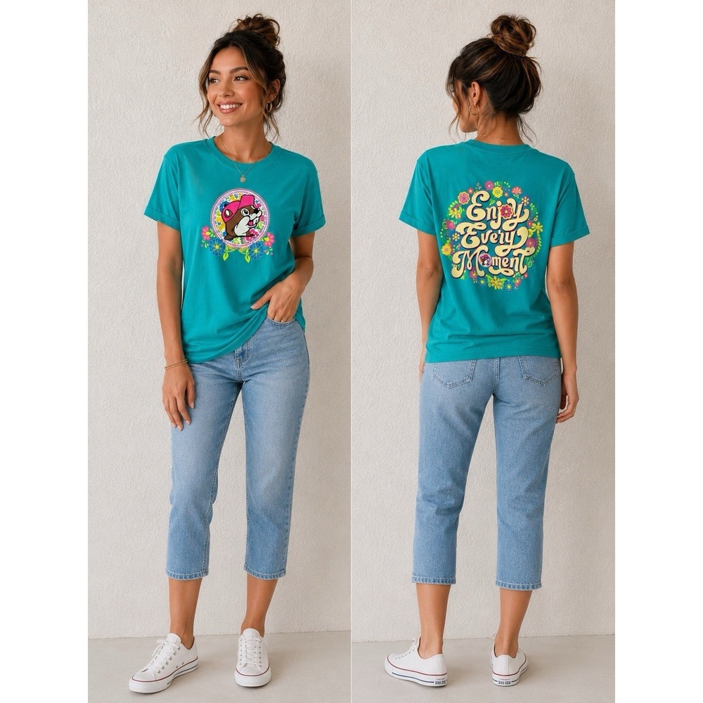 NEW Buc-ee's Enjoy Every Moment Large  Tee Shirt  Bucees Pretty!